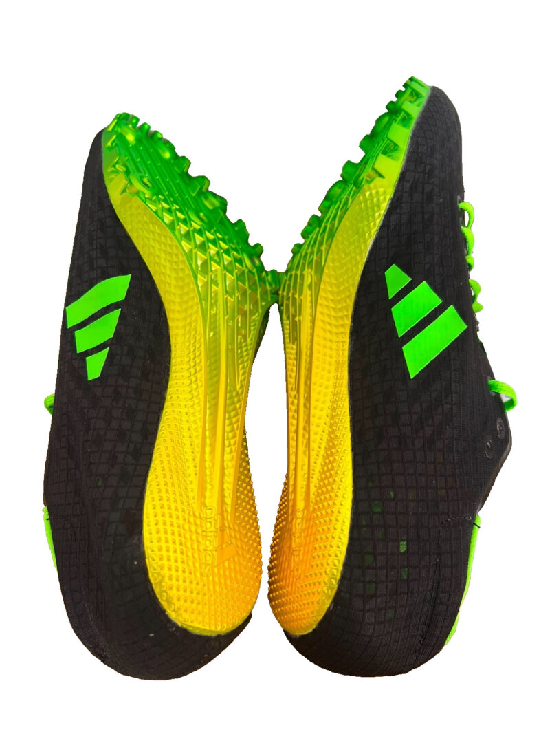 adidas Adizero Finesse Athletics Sprint Spikes Track Shoes - Black /Green UK 7.5