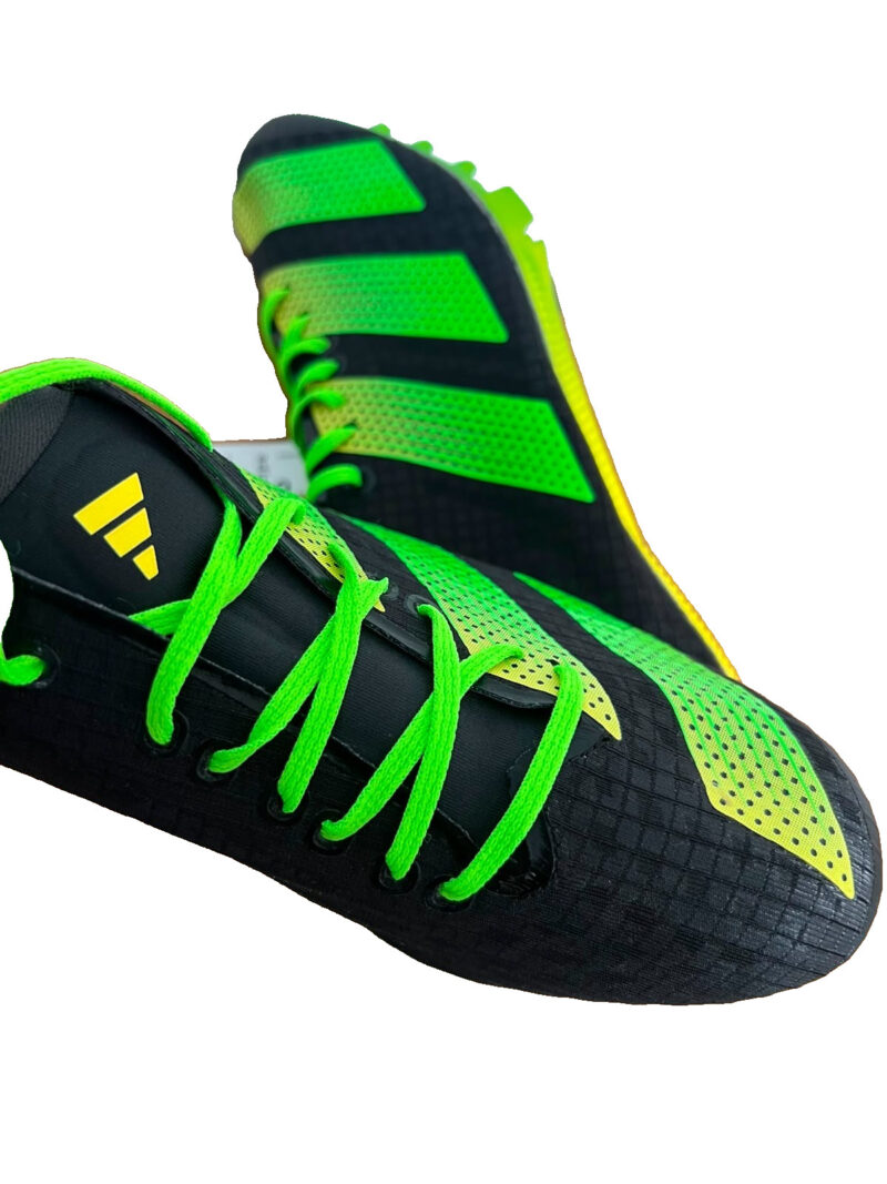 adidas Adizero Finesse Athletics Sprint Spikes Track Shoes - Black /Green UK 7.5