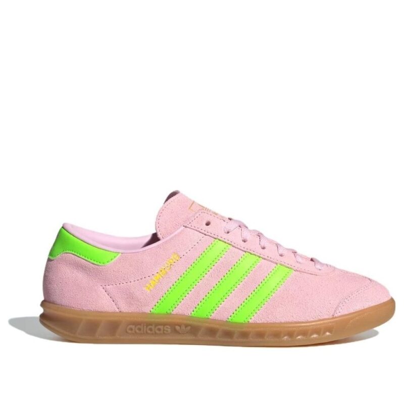 adidas Hamburg W JS0683 Clear Pink/Solar Green/Gold Metallic - official stock image, medial side