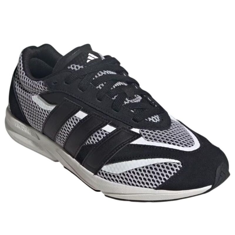 adidas Lightblaze LP JS3199 Cloud White/Core Black/Core White - official stock image, front three-quarter