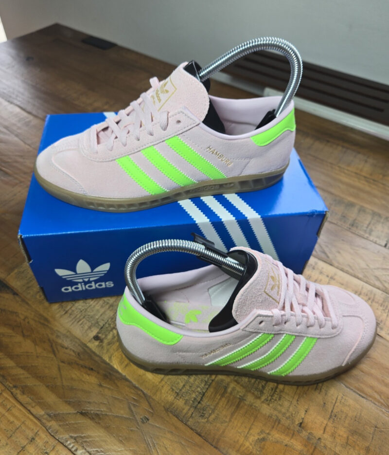 adidas Originals Hamburg W Unisex Shoes Clear Pink Green - Size UK 4
