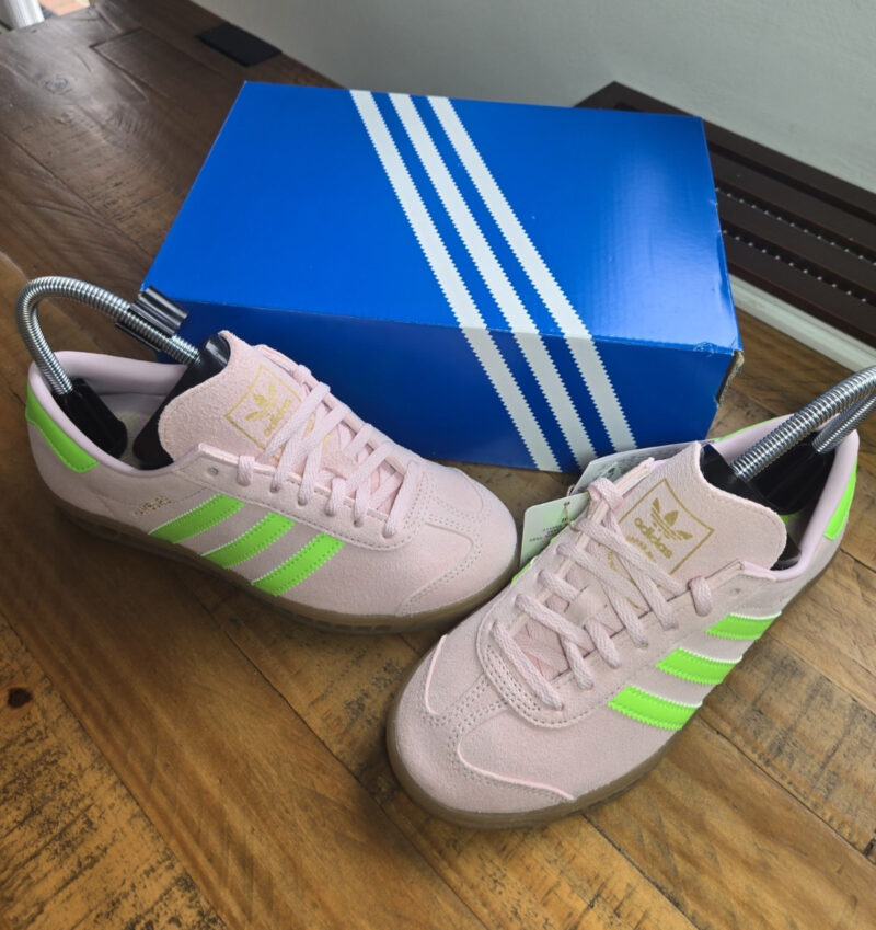 adidas Originals Hamburg W Unisex Shoes Clear Pink Green - Size UK 4