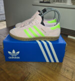 adidas Originals Hamburg W Unisex Shoes Clear Pink Green - Size UK 4