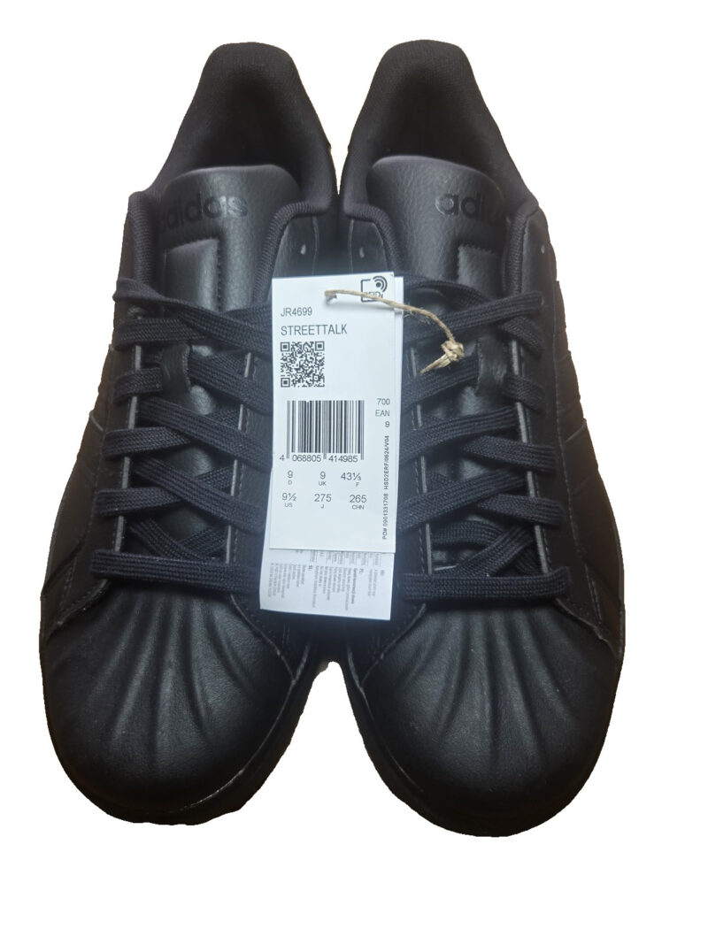 adidas Streettalk Mens Shell Toe Trainers Black JR4699 UK 9