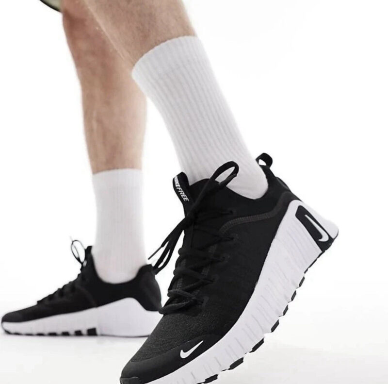 Nike Free Metcon 6 Workout Trainers - Black White - Size UK 6.5 - FJ7126-001