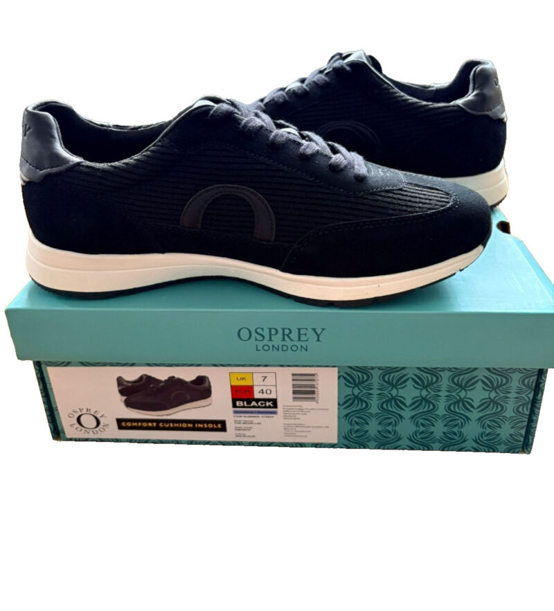Osprey London Black Trainers UK 7 – Comfort Cushion Insole