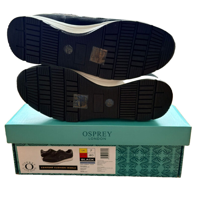 Osprey London Black Trainers UK 7 – Comfort Cushion Insole
