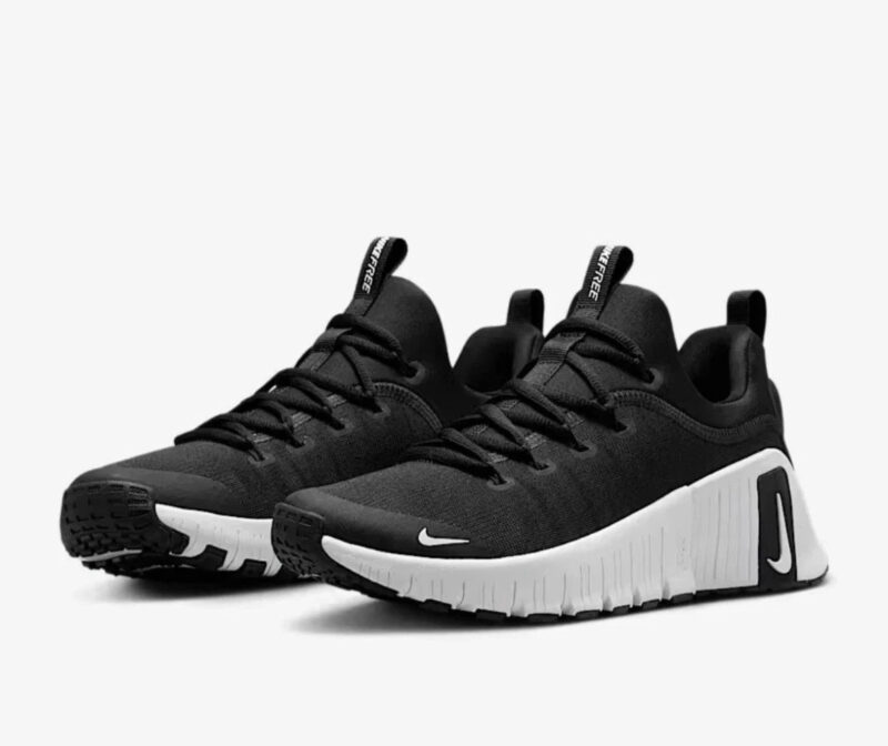 Nike Free Metcon 6 Workout Trainers - Black White - Size UK 6.5 - FJ7126-001