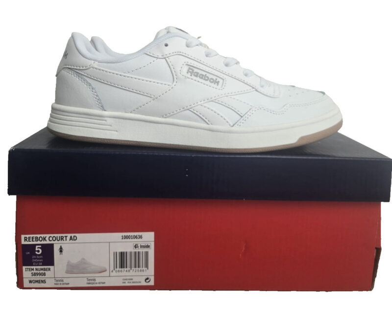 Reebok Court Advance Womens Trainer UK 5 Sneaker White Low T Reebok Court Advance Womens Trainer UK 5 Sneaker White Low Top Casual Shoe