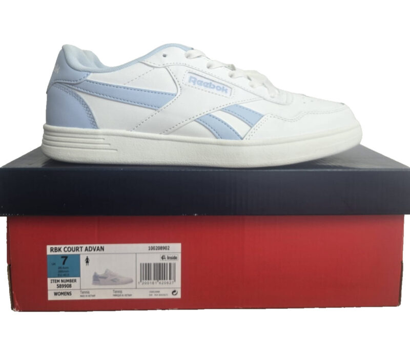 Reebok Court Advance Womens Trainer UK 7 Sneaker Blue Low To Reebok Court Advance Womens Trainer UK 7 Sneaker Blue Low Top Casual Shoe