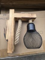 Pheashine Wooden Wall Light Indoor Industrial Wall Light Sconce Hemp Rope