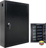 200 Key Lockable Wall Mounted Key Cabinet with Tags - Commercial / Office Key Safe Storage Box