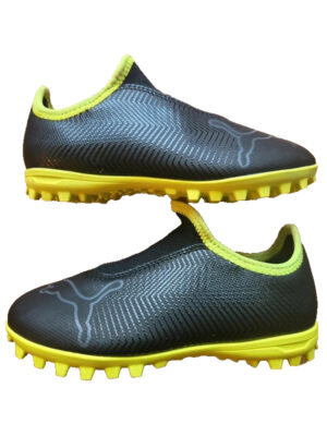 Puma Finesse Laceless TF Astro Football Boots - Black & Volt - UK 11C