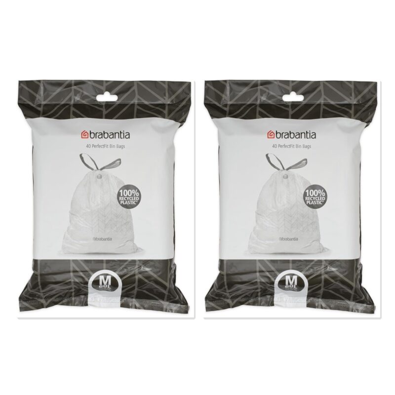Brabantia PerfectFit Code M 60L Bin Bags 2 × Packs Plastic Trash Liners