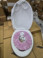 White Oval Toilet Seat with Soft Cover & Fixings Bathroom O Shape Merokitch