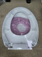 White Oval Toilet Seat with Soft Cover & Fixings Bathroom O Shape Merokitch