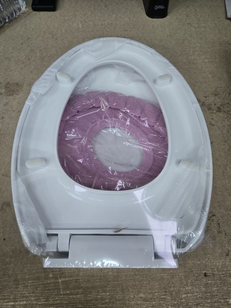 White Oval Toilet Seat with Soft Cover & Fixings Bathroom O Shape Merokitch