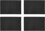 4 x JVL Condor Classic Astro Turf Look Rubber Scraper Mat Black Doormat 40 x 60cm