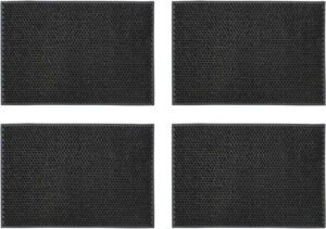 4 x JVL Condor Classic Astro Turf Look Rubber Scraper Mat Black Doormat 40 x 60cm
