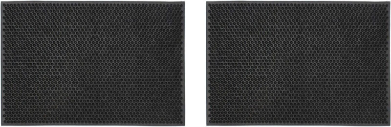 2 x JVL Condor Classic Astro Turf Look Rubber Scraper Mat Black Doormat 40 x 60cm
