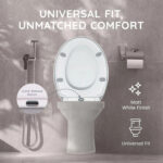 CUQOO Oval Toilet Seat, Soft Close with Quick Release Adjustable Hinges - White