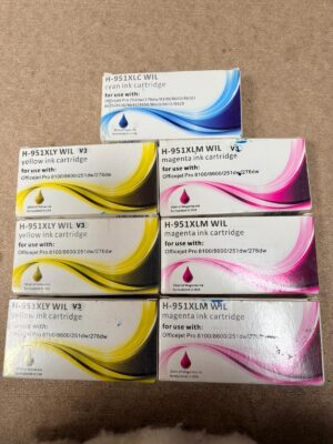 951XL Compatible Colour Ink Cartridges Job Lot for HP Officejet Pro 8100/8600/251dw/276dw