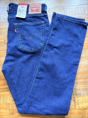 Levi's Womens 724 High Rise Slim Straight Jeans W32 L32 Blue Cotton