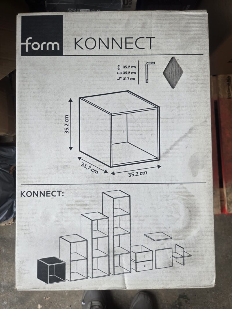 Form KONNECT 1x1 Cube Grey Oak ×2 Pack Modular Storage Form KONNECT 1x1 Cube Grey Oak ×2 Pack Modular Storage