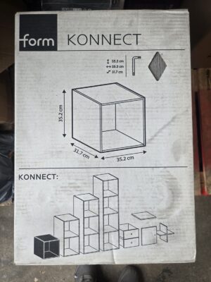 Form KONNECT 1x1 Cube Grey Oak × 4 Pack Modular Storage