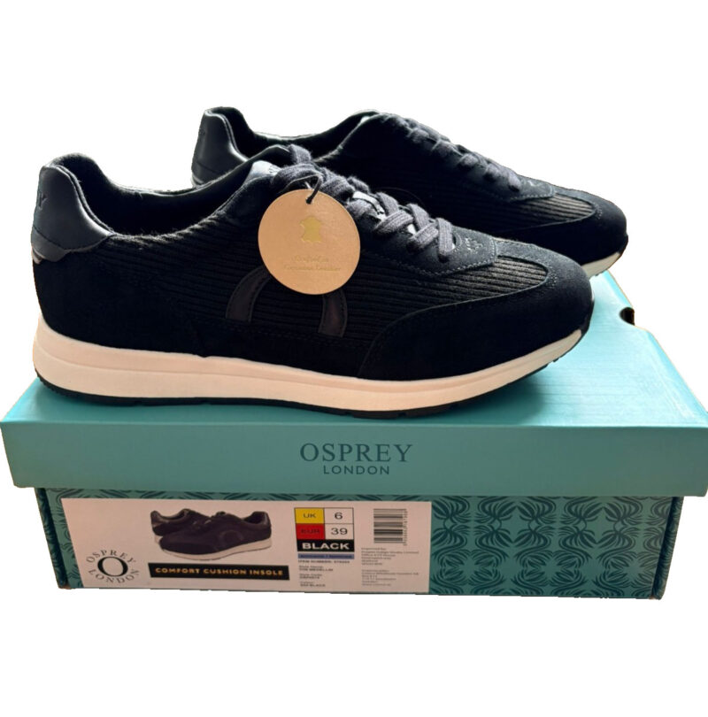 Osprey London Black Trainers UK 6 – Comfort Cushion Insole