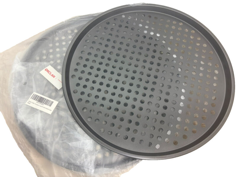 2 x ORCLAN 14 Inch Pizza Tray for Oven - Perforated Non-Stick Pizza Pan with Holes