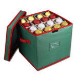 Green Christmas Bauble Storage Box Balls Ornament Foldable Storage Organizer