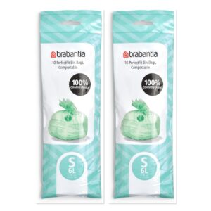 2 x Brabantia PerfectFit Code S Compostable Bin Bags Packs