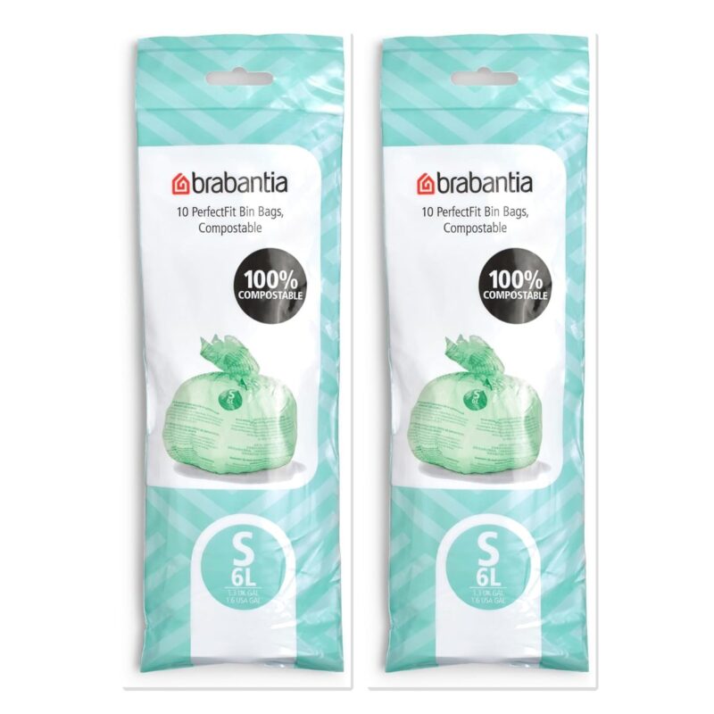 2 x Brabantia PerfectFit Code S Compostable Bin Bags Packs