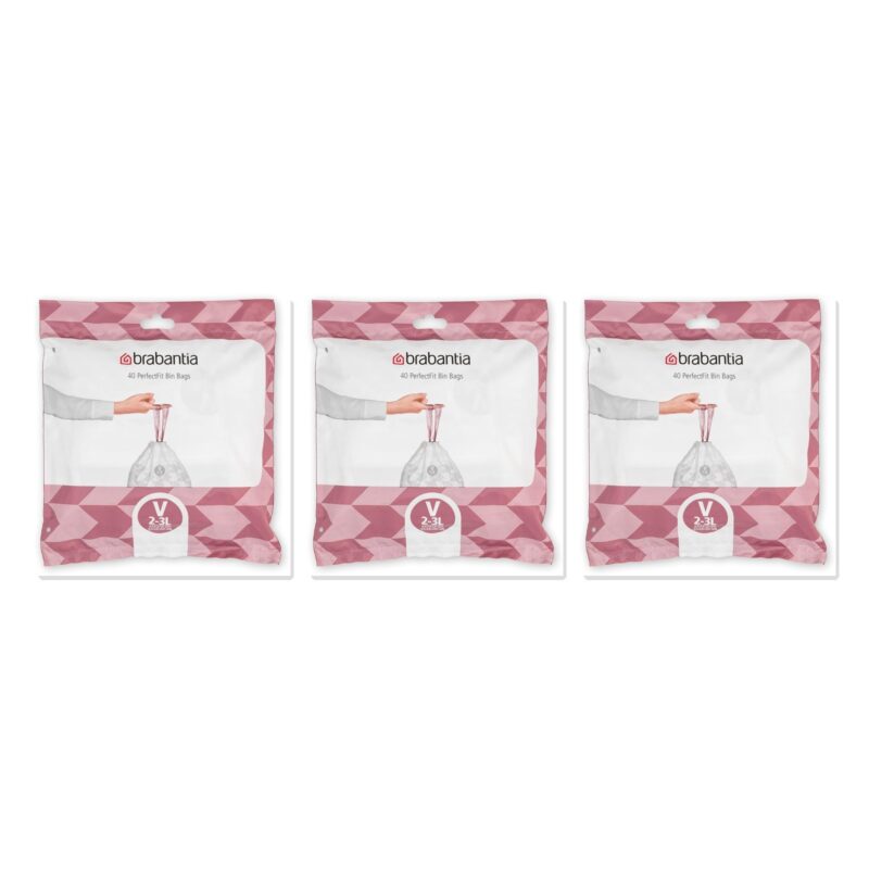 3 x Brabantia PerfectFit Code V 2-3L Bin Bags 3 × Packs