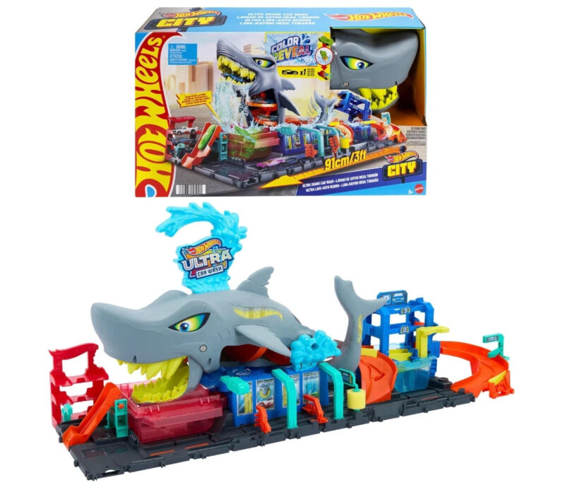 Hot Wheels Let's Race Netflix City Toy Car Track Set Ultra S Hot Wheels Let's Race Netflix City Toy Car Track Set Ultra Shark Car Wash