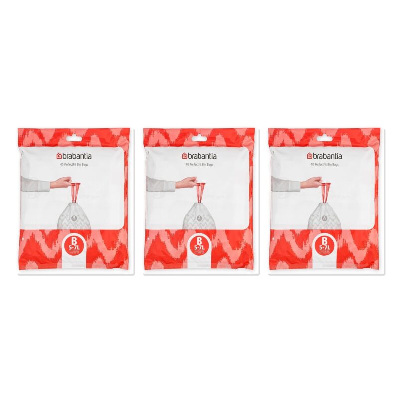 3 x Brabantia PerfectFit Code B 5-7L Bin Bags 3 × Packs