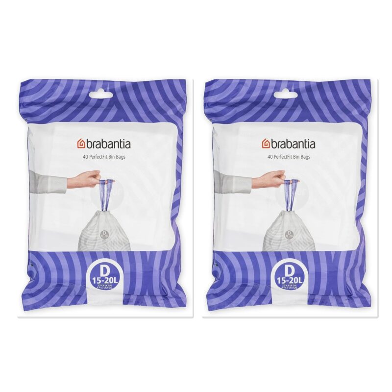 2 x Brabantia PerfectFit Code D 15-20L Bin Bags 2 × Packs