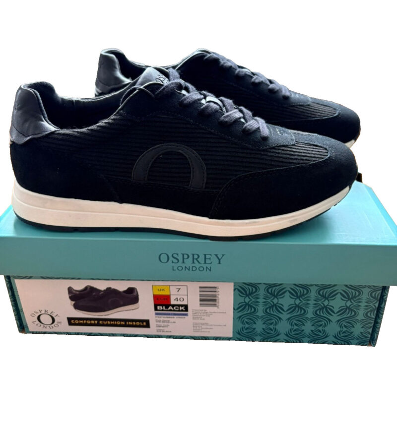 Osprey London Black Trainers UK 7 – Comfort Cushion Insole