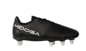 KooGa Rugby Boots Power SG Black UK 8 Lace Up Soft Ground Boots