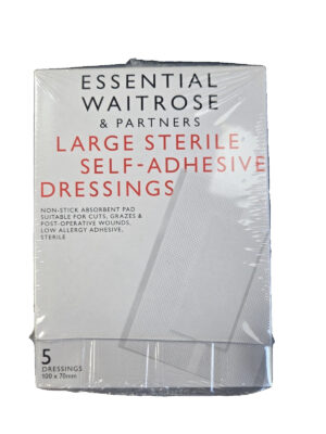 12 x Waitrose Large Sterile Adhesive Dressing (5 Pack) - 60 total