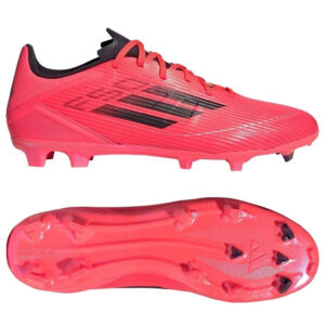 adidas F50 League FG/MG - Turbo/Aurora Black/Platin Metallic - UK 3