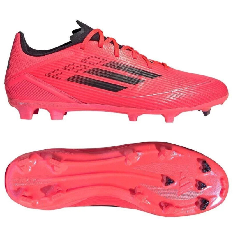 adidas F50 League FG/MG - Turbo/Aurora Black/Platin Metallic - UK 3