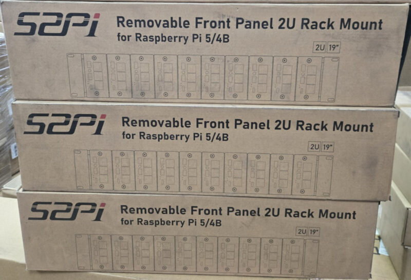 19 inch 2U Rack Mount for Raspberry Pi 5 4B 3B+ 3B, with Removable Front Bracket