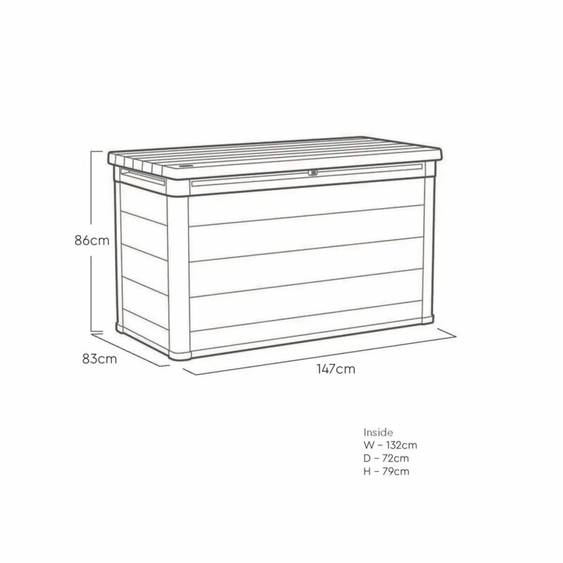 Keter Rosewood 870 Litre (230 Gallon) Deck Box with Divider
