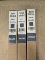 3 x 100% Blackout Fabric Window Roller Blinds 60cm & 170cm Drop Easy To Install
