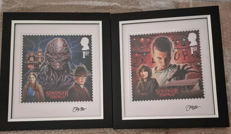 Stranger Things Signed Framed Stamp Eleven and Vecna - Royal Stranger Things Signed Framed Stamp Eleven and Vecna - Royal Mail Ltd Edition