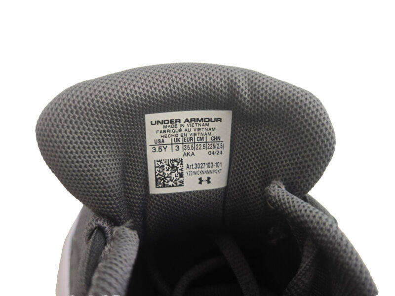 Under Armour Charged Surge 4 juniors UK 3 Grey Mesh Running Sports Trainers